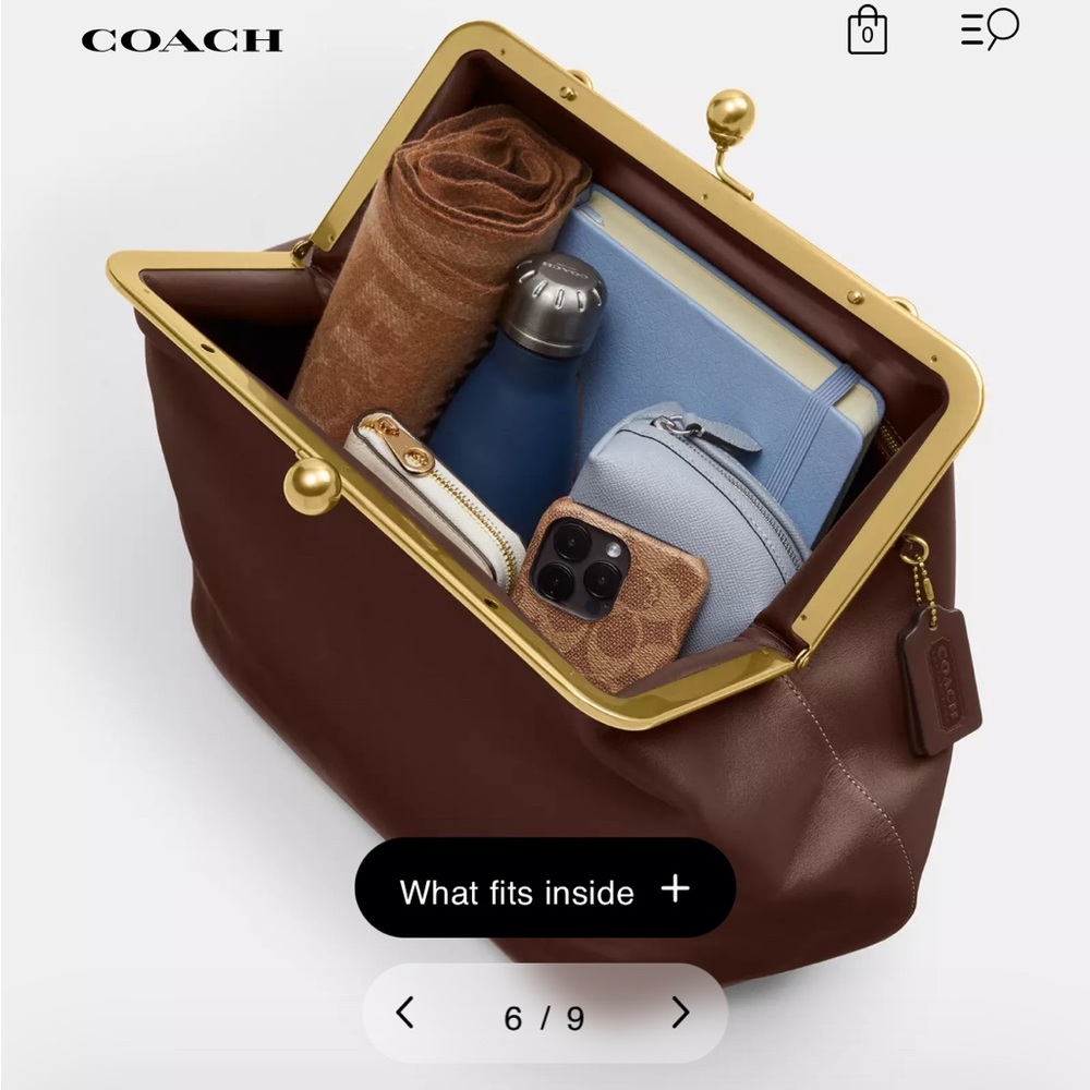 Coach Large Kisslock Frame Bag - Picture 6 of 7